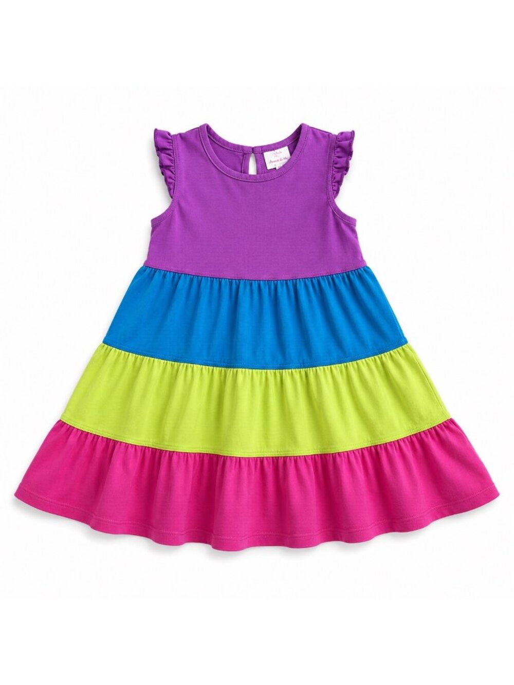 Hanna Andersson Girls Colorblock Tiered Maxi Dress Size 6X/7 120 cm